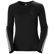 HH W Lifa Active Stripe Crew Black női aláöltöző