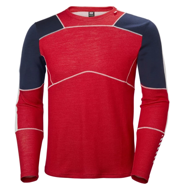 HH Lifa Merino Crew Flag Red férfi aláöltöző