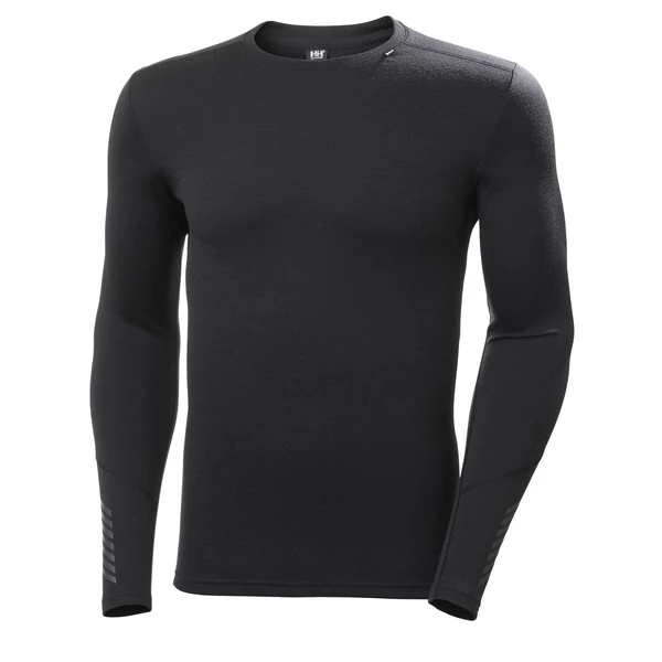 HH Lifa Merino Midweight Crew Black férfi aláöltöző