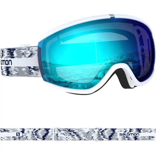 SALOMON Ivy White Glitch/ Uni Mid Blue női síszemüveg 