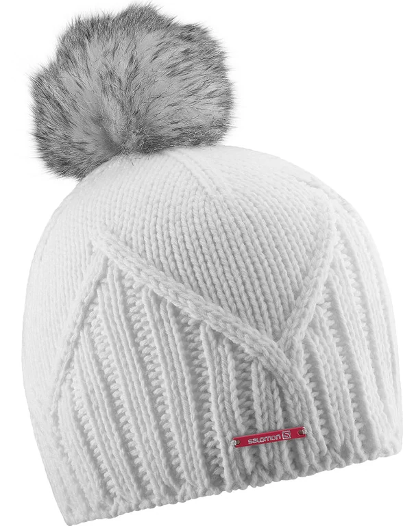SALOMON Poly Ponpon Beanie White női sapka